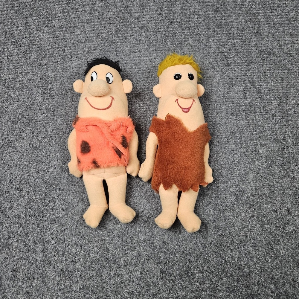 Vintage Flintstones Plush Set Orange Brown Knickerbocker Toys 70s 80s Cartoons
